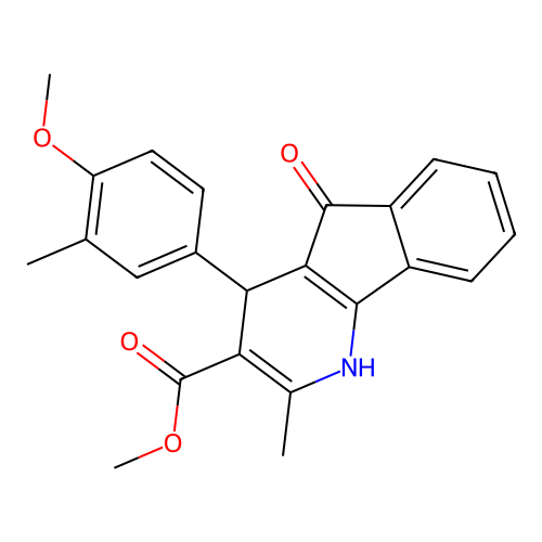 methyl 4-(4-methoxy-3-methylphenyl)-2-methyl-5-oxo-4,5-dihydro-1H-indeno[1,2-b]pyridine-3-carboxylate structure