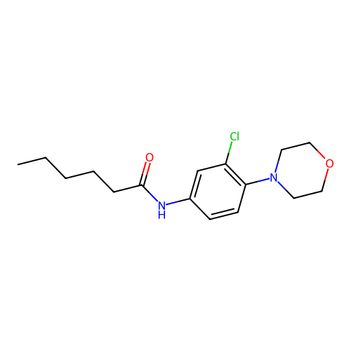 N-[3-chloro-4-(morpholin-4-yl)phenyl]hexanamide structure