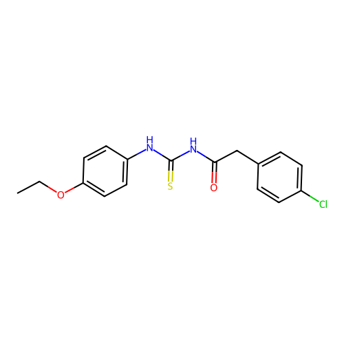 2-(4-chlorophenyl)-N-[(4-ethoxyphenyl)carbamothioyl]acetamide structure