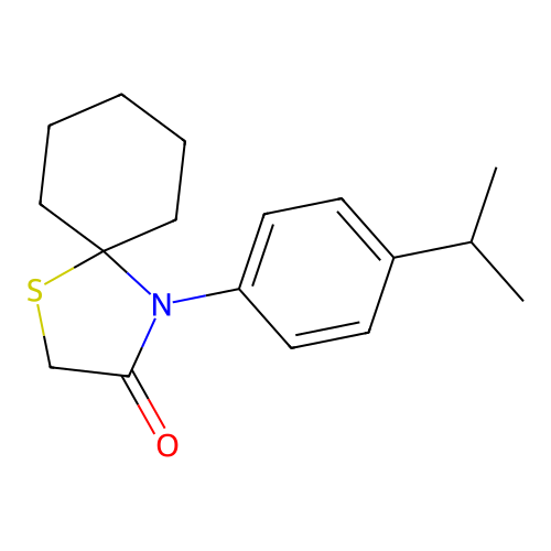 4-[4-(Propan-2-yl)phenyl]-1-thia-4-azaspiro[4.5]decan-3-one structure