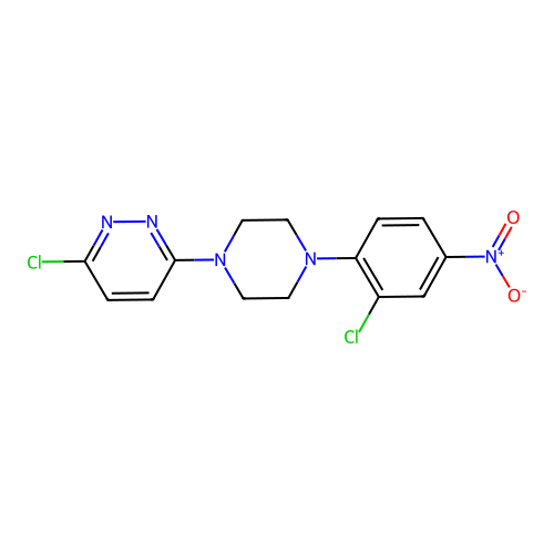 3-Chloro-6-[4-(2-chloro-4-nitrophenyl)piperazin-1-yl]pyridazine structure