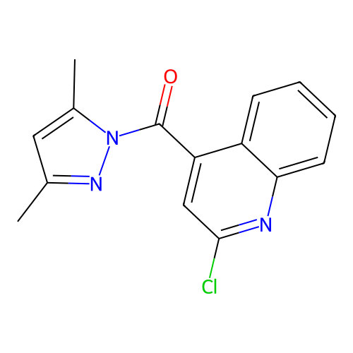(2-chloroquinolin-4-yl)(3,5-dimethyl-1H-pyrazol-1-yl)methanone structure