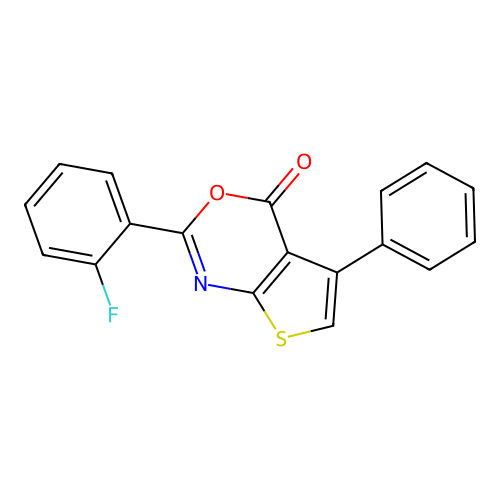 2-(2-Fluorophenyl)-5-phenyl-4-thieno[2,3-d][1,3]oxazinone structure