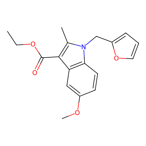 ethyl 1-(2-furylmethyl)-5-methoxy-2-methyl-1H-indole-3-carboxylate structure