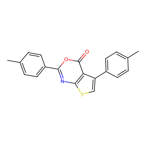 2,5-bis(4-methylphenyl)-4H-thieno[2,3-d][1,3]oxazin-4-one structure