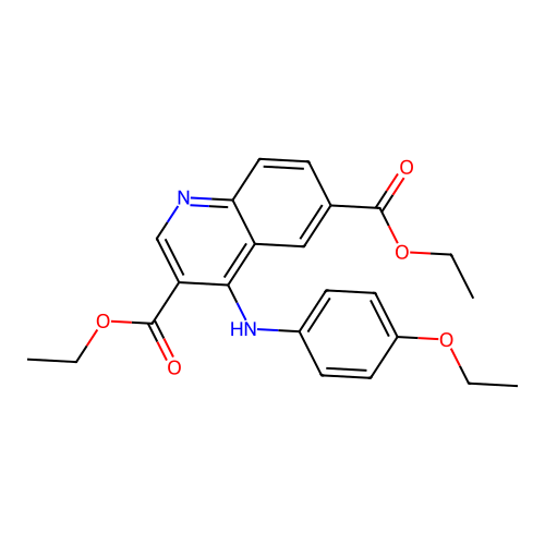 Diethyl 4-((4-ethoxyphenyl)amino)quinoline-3,6-dicarboxylate structure