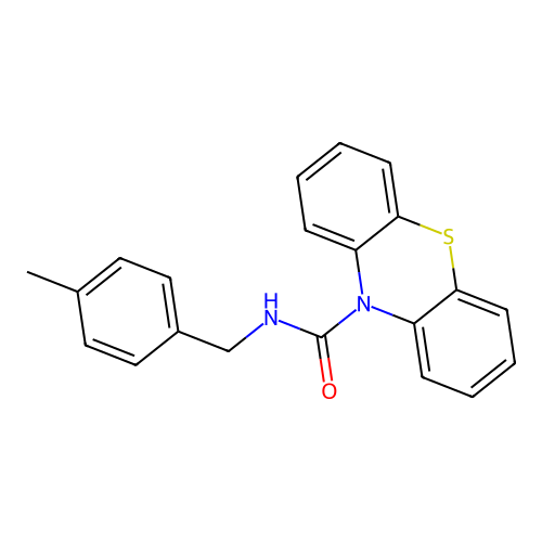 N-(4-methylbenzyl)-10H-phenothiazine-10-carboxamide structure