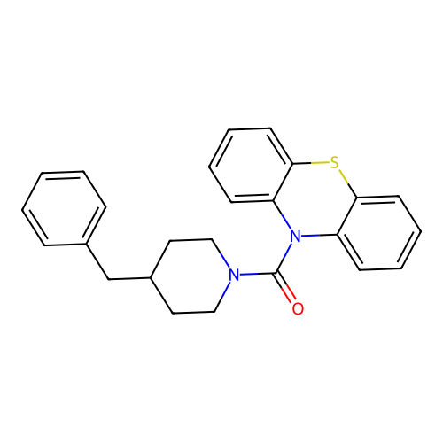 (4-benzylpiperidin-1-yl)(10H-phenothiazin-10-yl)methanone structure