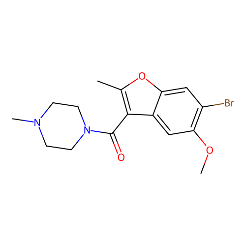 1-[(6-Bromo-5-methoxy-2-methyl-1-benzofuran-3-yl)carbonyl]-4-methylpiperazine structure