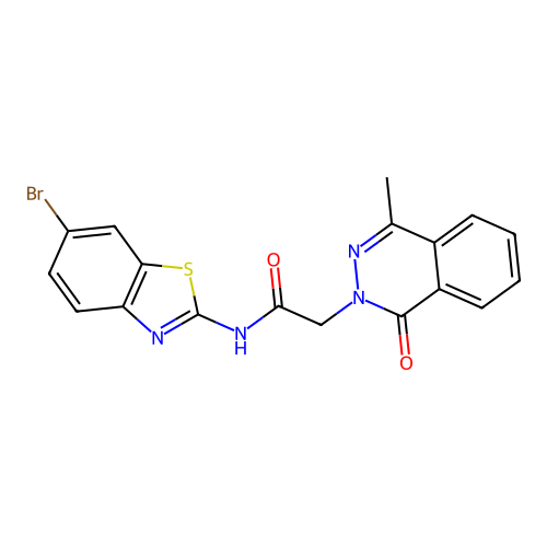 N-(6-bromo-1,3-benzothiazol-2-yl)-2-(4-methyl-1-oxophthalazin-2(1H)-yl)acetamide structure