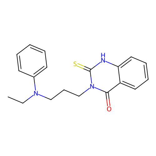 3-[3-(N-ethylanilino)propyl]-2-sulfanylidene-1H-quinazolin-4-one structure