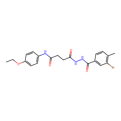 4-[2-(3-bromo-4-methylbenzoyl)hydrazino]-N-(4-ethoxyphenyl)-4-oxobutanamide structure