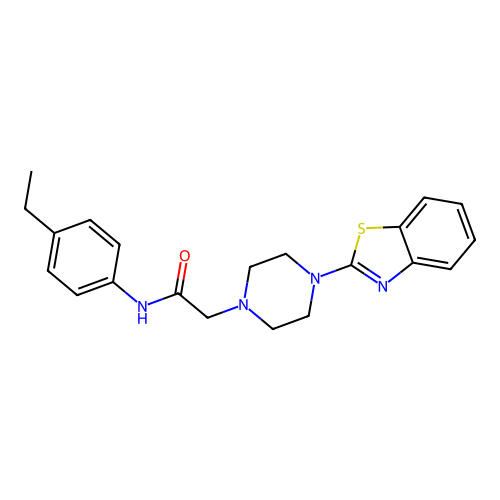 2-[4-(1,3-benzothiazol-2-yl)piperazin-1-yl]-N-(4-ethylphenyl)acetamide structure