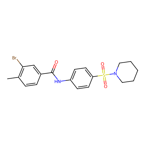 3-bromo-4-methyl-N-[4-(piperidin-1-ylsulfonyl)phenyl]benzamide structure