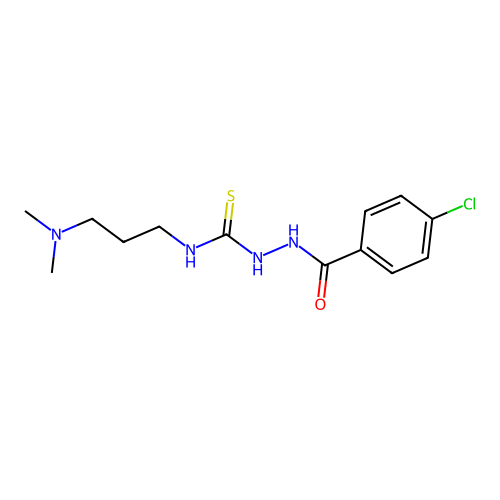 4-Chlorobenzoic acid 2-[[[3-(dimethylamino)propyl]amino]thioxomethyl]hydrazide structure