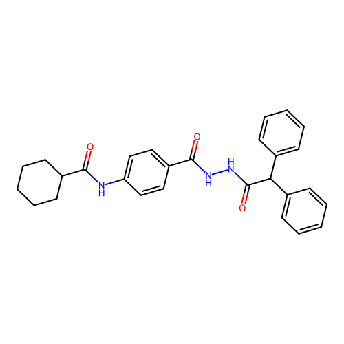 N-(4-{[2-(diphenylacetyl)hydrazino]carbonyl}phenyl)cyclohexanecarboxamide structure