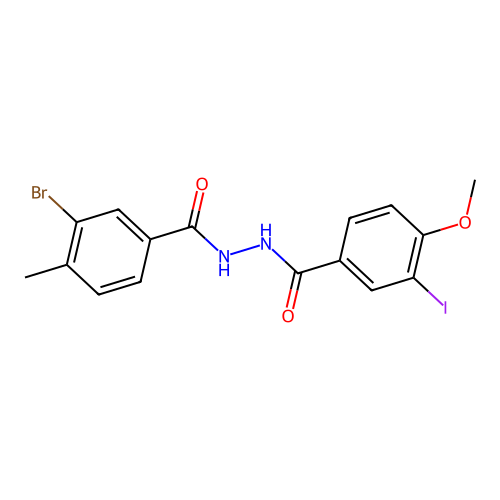 3-bromo-N'-(3-iodo-4-methoxybenzoyl)-4-methylbenzohydrazide structure