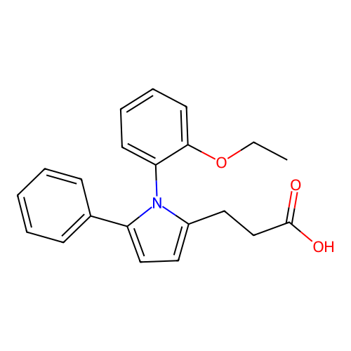 3-[1-(2-ethoxyphenyl)-5-phenyl-1H-pyrrol-2-yl]propanoic acid structure