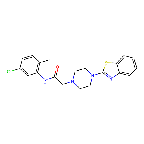 2-[4-(1,3-benzothiazol-2-yl)piperazin-1-yl]-N-(5-chloro-2-methylphenyl)acetamide structure