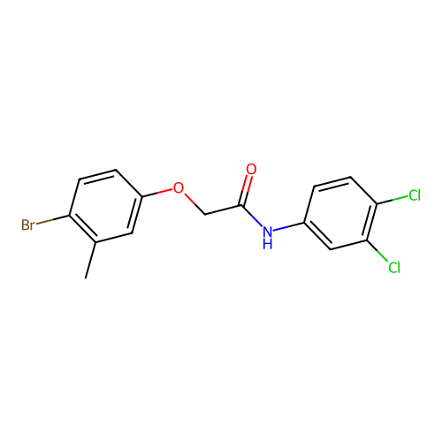 2-(4-bromo-3-methylphenoxy)-N-(3,4-dichlorophenyl)acetamide structure