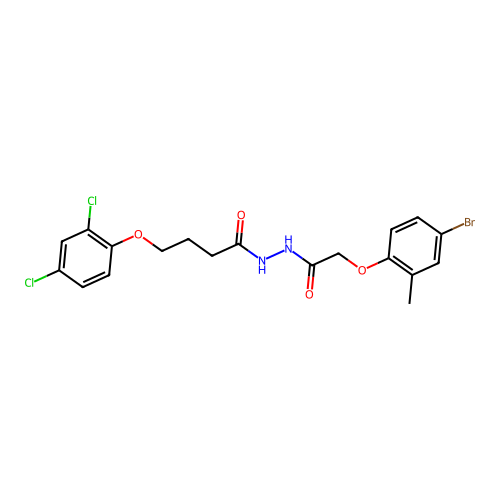 N'-[(4-bromo-2-methylphenoxy)acetyl]-4-(2,4-dichlorophenoxy)butanehydrazide structure