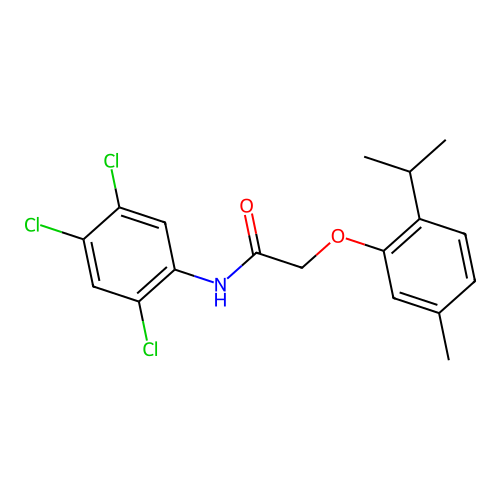 2-(2-isopropyl-5-methylphenoxy)-N-(2,4,5-trichlorophenyl)acetamide structure
