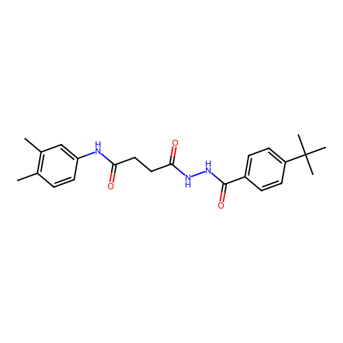 4-[2-(4-tert-butylbenzoyl)hydrazino]-N-(3,4-dimethylphenyl)-4-oxobutanamide structure