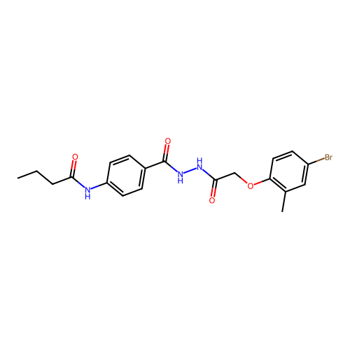 N-(4-{N-[2-(4-bromo-2-methylphenoxy)acetylamino]carbamoyl}phenyl)butanamide structure