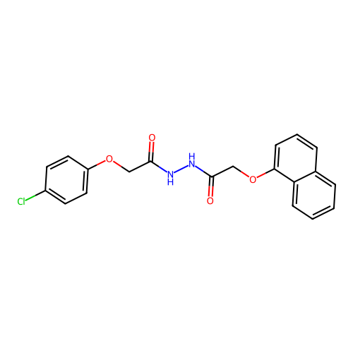 N-[2-(4-chlorophenoxy)acetylamino]-2-naphthyloxyacetamide structure