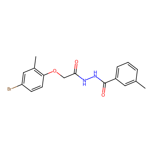 N'-[(4-bromo-2-methylphenoxy)acetyl]-3-methylbenzohydrazide structure