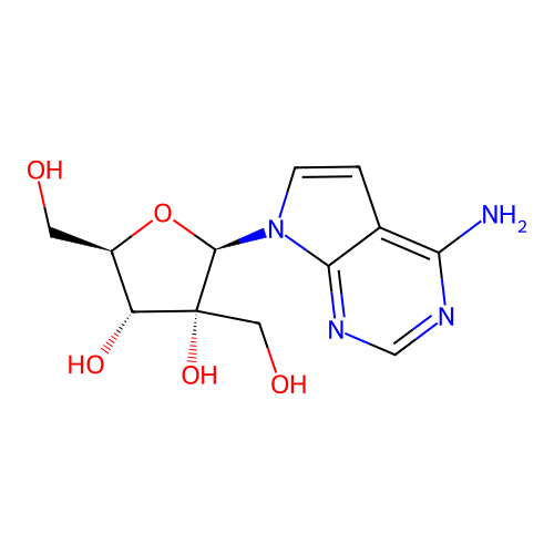 4-Amino-7-(2-C-hydroxymethyl-beta-D-ribofuranosyl)-7H-pyrrolo[2,3-d]pyrimidine structure
