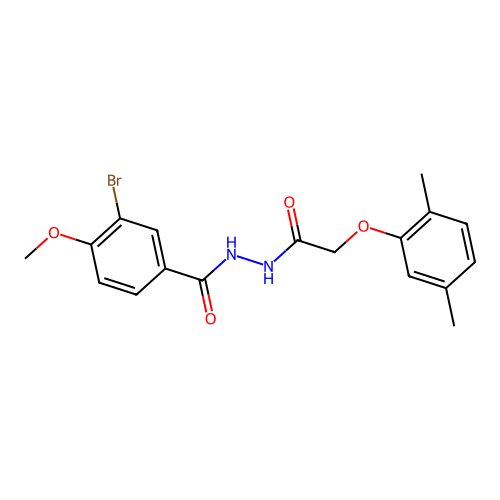3-bromo-N'-[(2,5-dimethylphenoxy)acetyl]-4-methoxybenzohydrazide structure