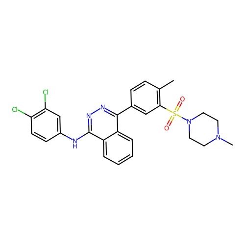 N-(3,4-dichlorophenyl)-4-{4-methyl-3-[(4-methylpiperazin-1-yl)sulfonyl]phenyl}phthalazin-1-amine structure
