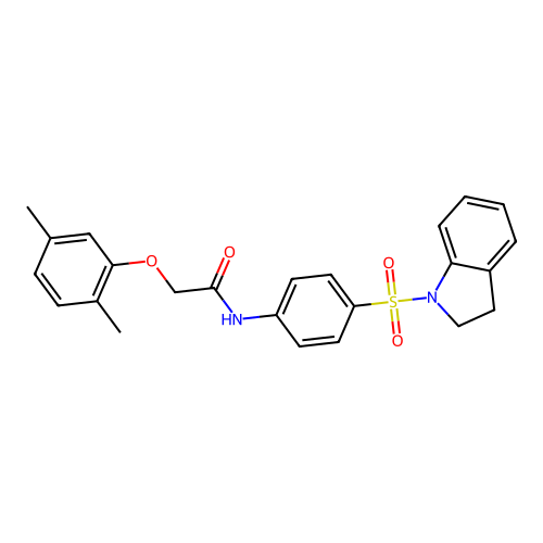 N-[4-(2,3-dihydro-1H-indol-1-ylsulfonyl)phenyl]-2-(2,5-dimethylphenoxy)acetamide structure