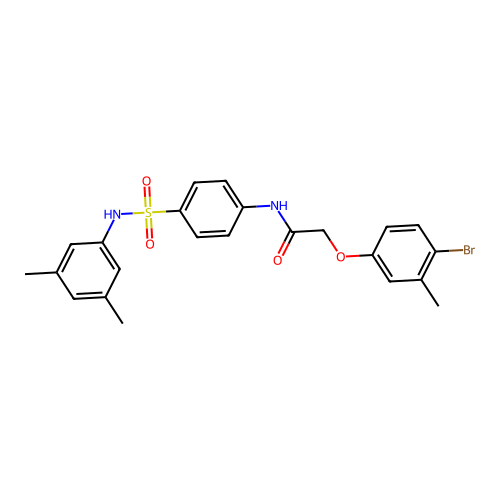 2-(4-bromo-3-methylphenoxy)-N-[4-[(3,5-dimethylphenyl)sulfamoyl]phenyl]acetamide structure