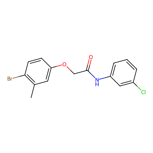 2-(4-bromo-3-methylphenoxy)-N-(3-chlorophenyl)acetamide structure