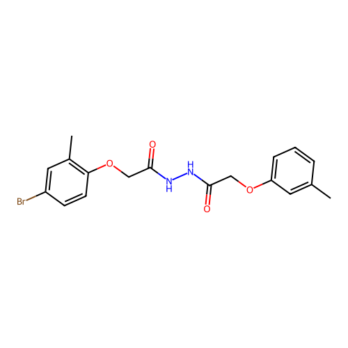 2-(4-bromo-2-methylphenoxy)-N'-[(3-methylphenoxy)acetyl]acetohydrazide structure