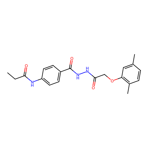 N-[4-({2-[(2,5-dimethylphenoxy)acetyl]hydrazino}carbonyl)phenyl]propanamide structure