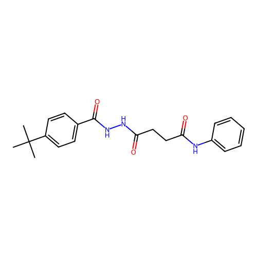 4-[2-(4-tert-butylbenzoyl)hydrazino]-4-oxo-N-phenylbutanamide structure