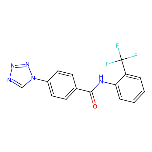 4-(1H-tetrazol-1-yl)-N-(2-(trifluoromethyl)phenyl)benzamide structure
