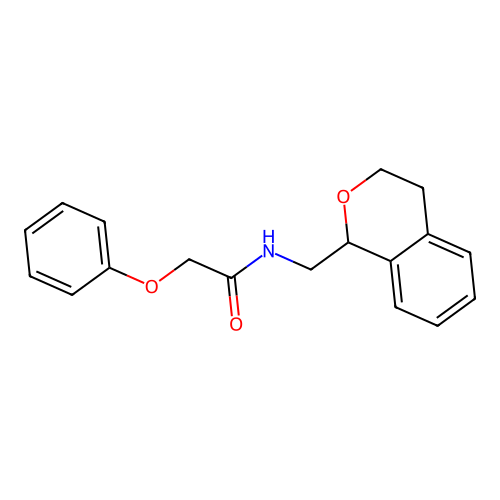 N-(3,4-dihydro-1H-isochromen-1-ylmethyl)-2-phenoxyacetamide structure