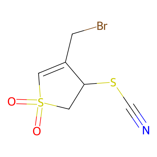 [4-(Bromomethyl)-1,1-dioxo-2,3-dihydrothiophen-3-yl] thiocyanate structure