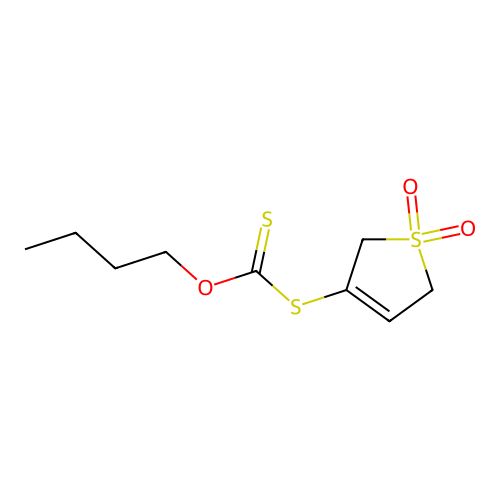 3-(Butoxythioxomethylthio)-2,5-dihydrothiophene-1,1-dione structure