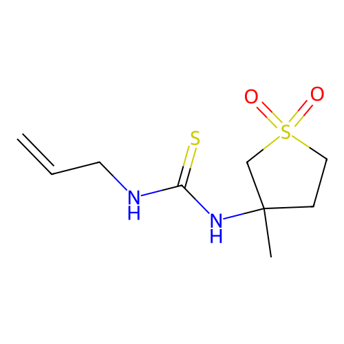N-allyl-N'-(3-methyl-1,1-dioxidotetrahydrothien-3-yl)thiourea structure