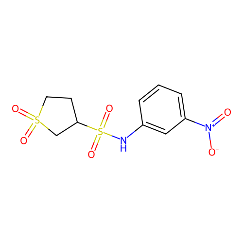 N-(3-nitrophenyl)tetrahydrothiophene-3-sulfonamide 1,1-dioxide structure