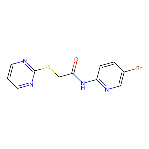 N-(5-bromopyridin-2-yl)-2-pyrimidin-2-ylsulfanylacetamide structure