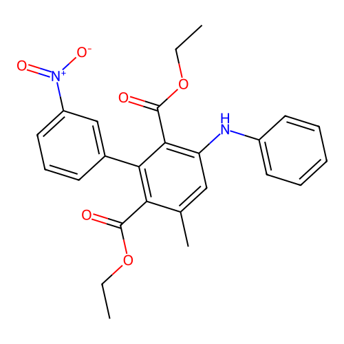 Diethyl 3-methyl-3'-nitro-5-(phenylamino)biphenyl-2,6-dicarboxylate structure