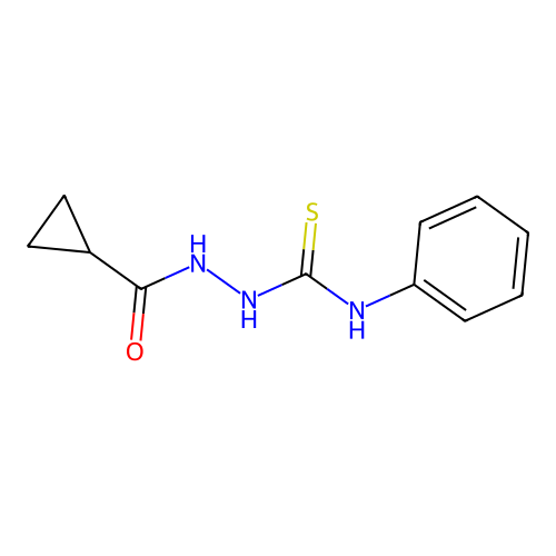 2-(cyclopropylcarbonyl)-N-phenylhydrazinecarbothioamide structure