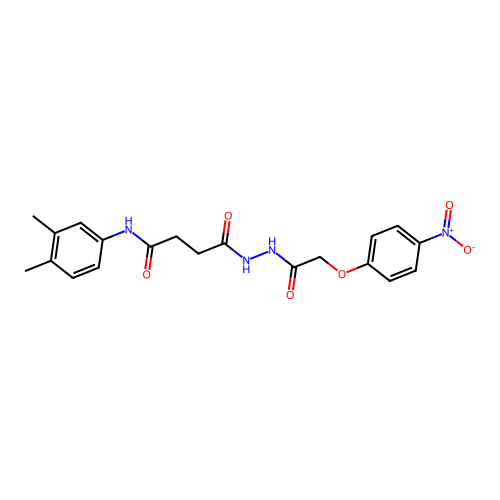 N-(3,4-dimethylphenyl)-4-[2-({4-nitrophenoxy}acetyl)hydrazino]-4-oxobutanamide structure