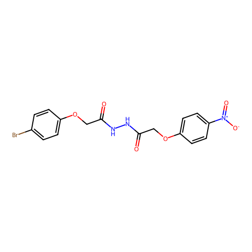 2-(4-bromophenoxy)-N'-[(4-nitrophenoxy)acetyl]acetohydrazide structure